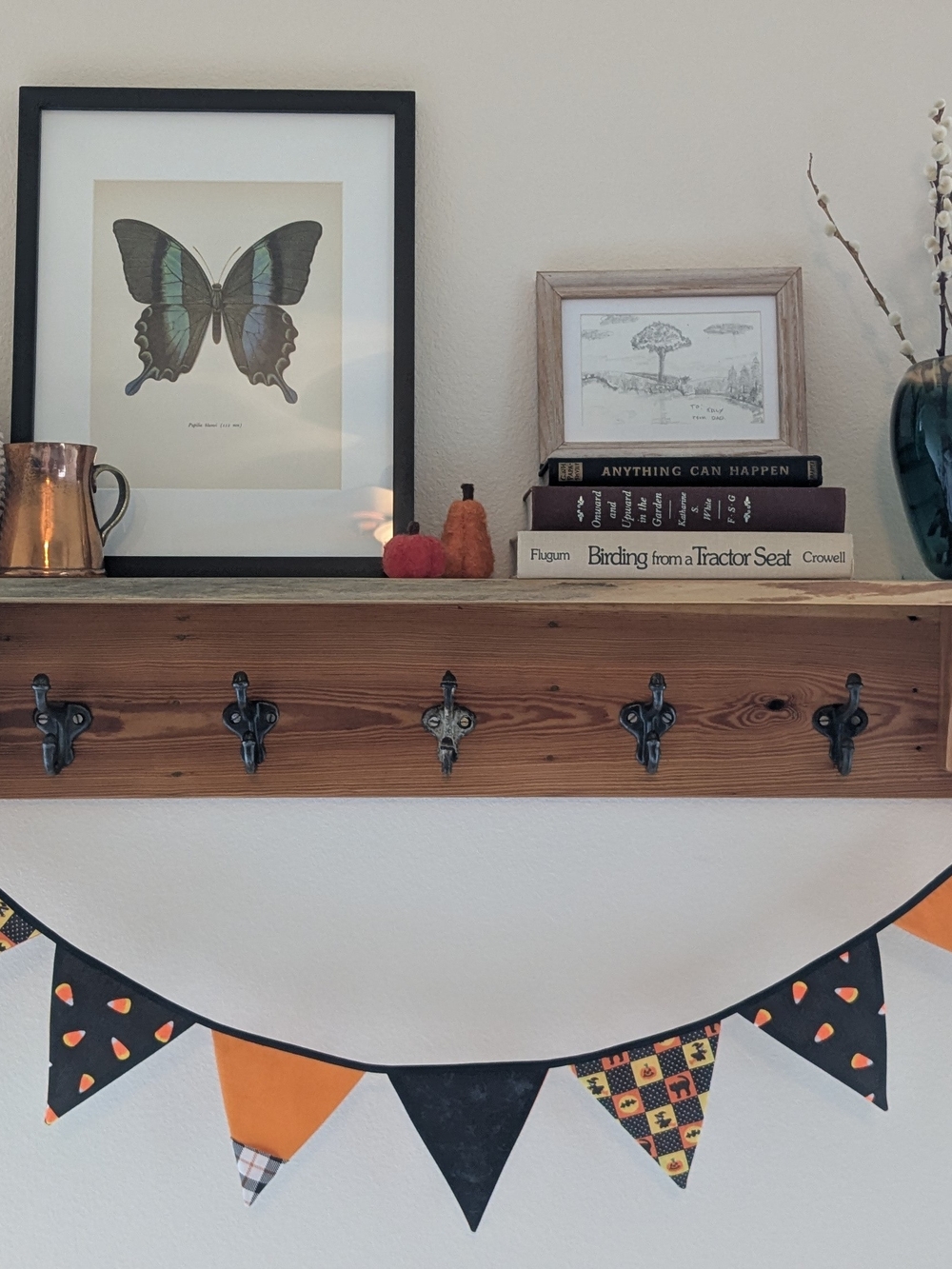 Handmade Halloween Pennant Banner in Orange, Black, and Multi